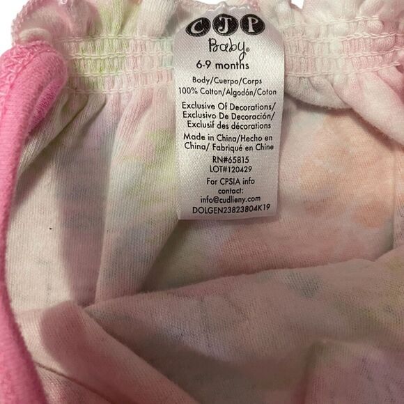 CJP Baby Overall Flamingo & Floral Print Romper 6-9 Months - Picture 5 of 5